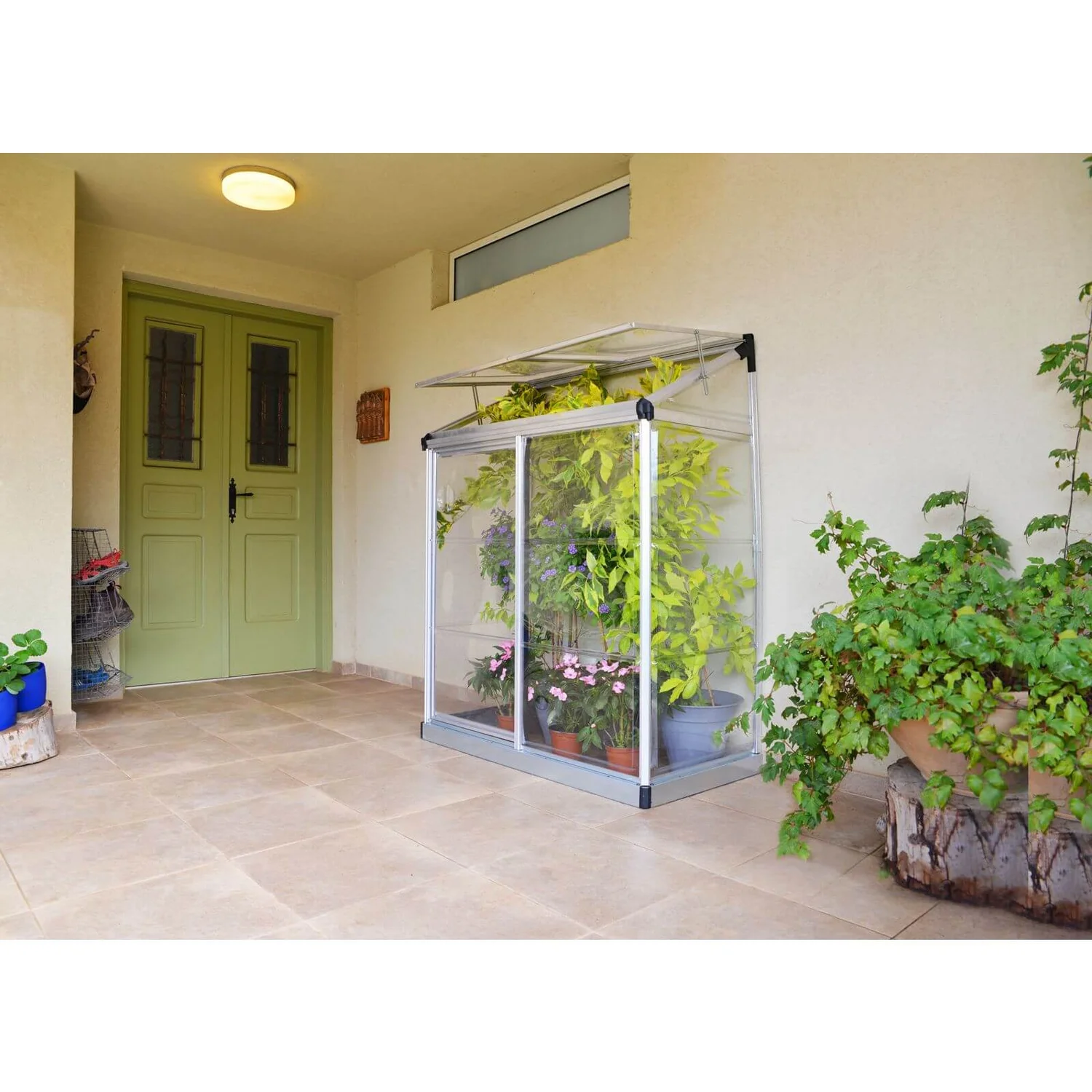 Palram - Canopia Lean To Grow House 4X2 Silver Clear - Image 4