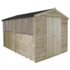 8x12ft Forest Natural Timber Overlap Apex Wooden Workshop