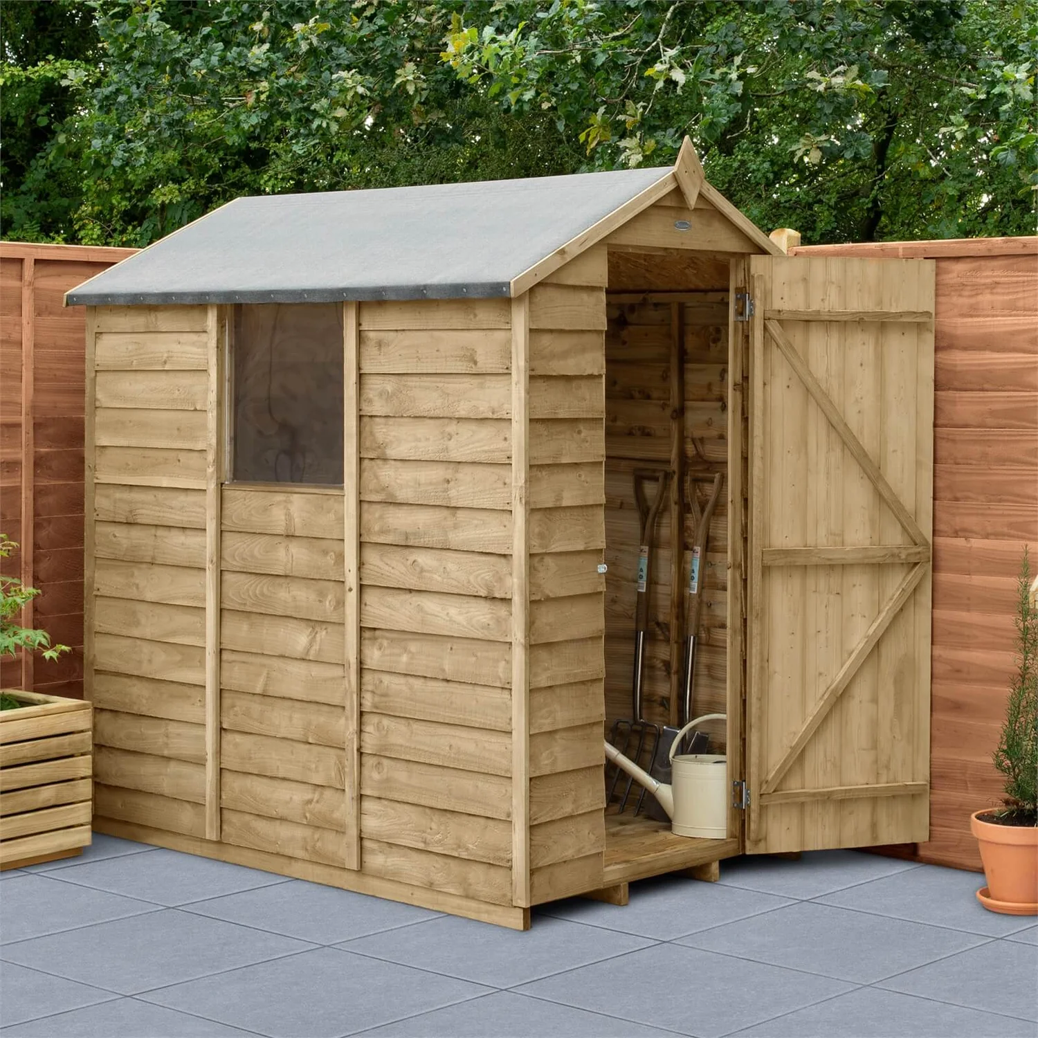Forest 6 X 4ft Overlap Pressure Treated Apex Shed - Incl. Installation - Image 2