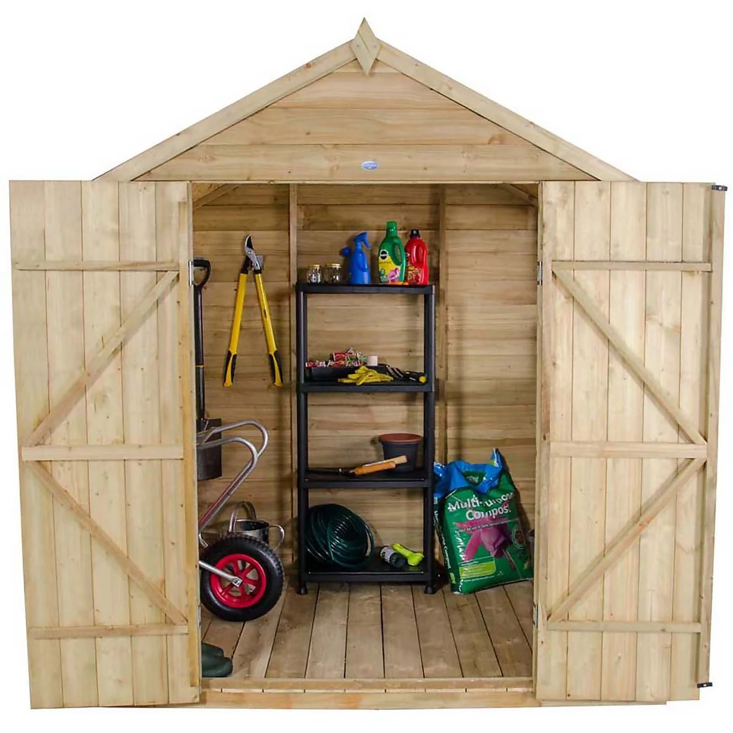 7x5ft Forest Wooden Overlap Pressure Treated Apex Shed -incl. Installation - Image 4