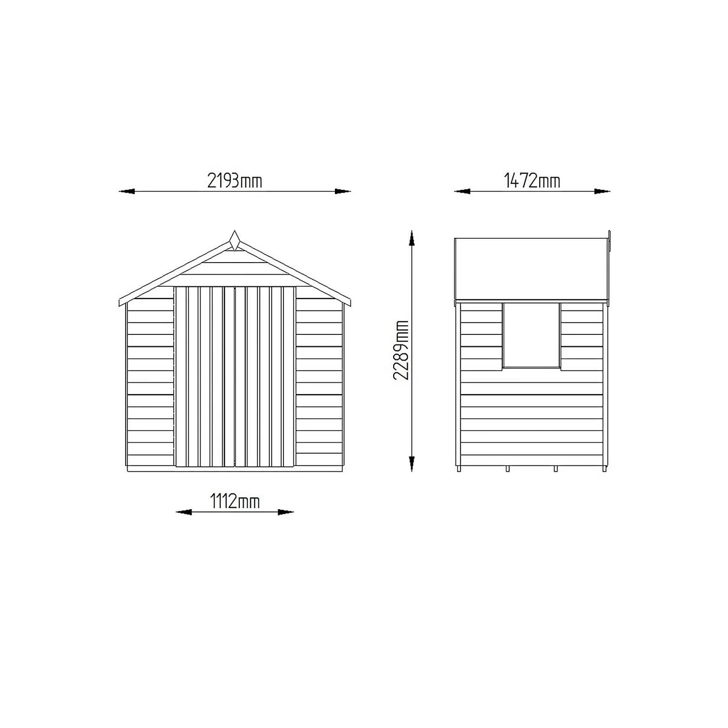 7x5ft Forest Wooden Overlap Pressure Treated Apex Shed -incl. Installation - Image 9