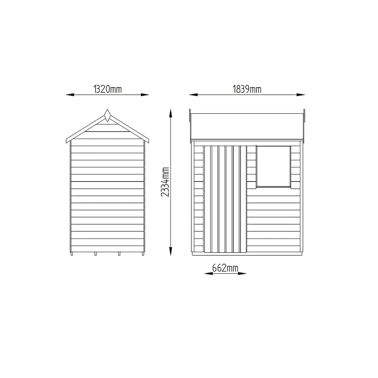 6x4ft Forest Wooden Overlap Pressure Treated Reverse Apex Shed -incl. Installation - Image 9