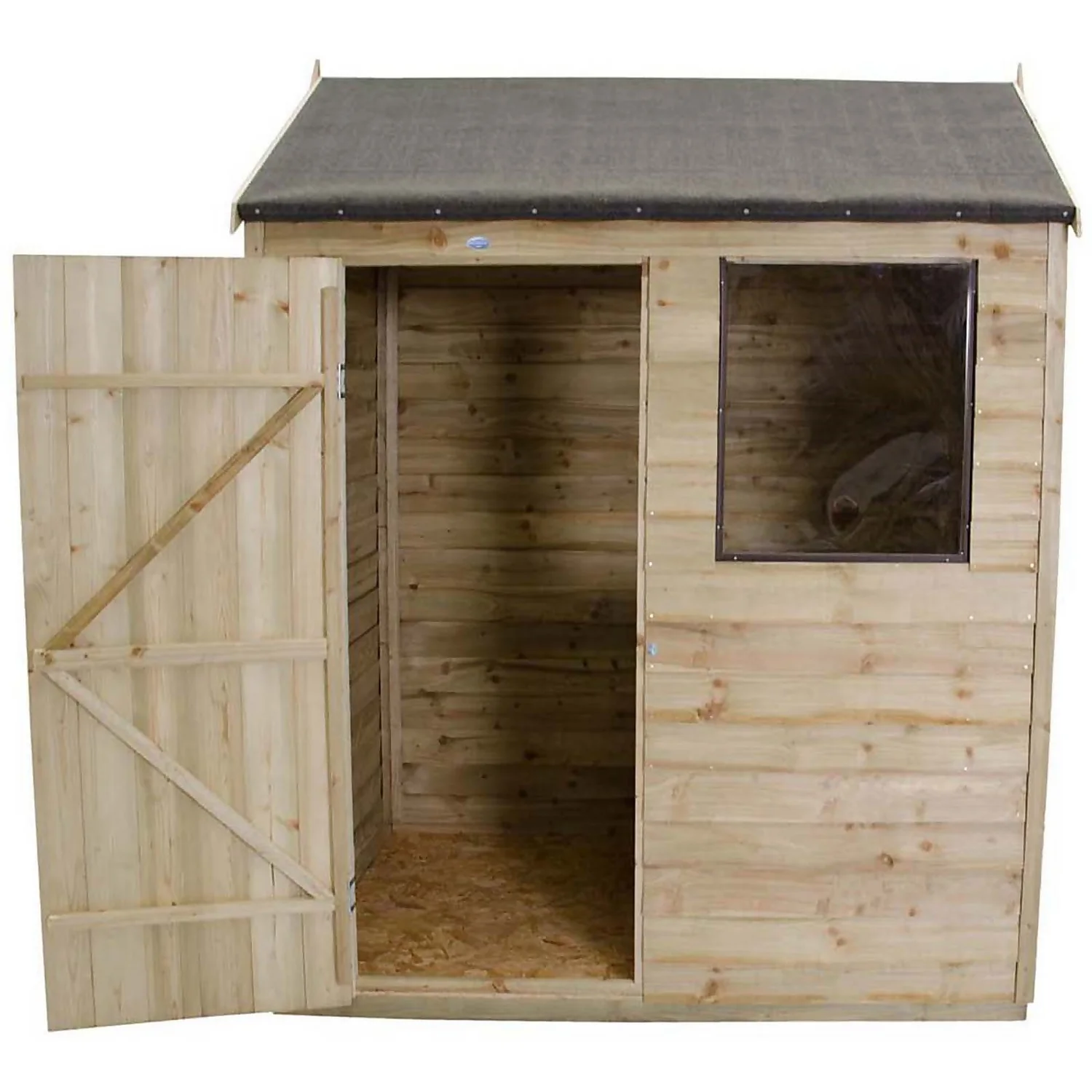 6x4ft Forest Wooden Overlap Pressure Treated Reverse Apex Shed -incl. Installation - Image 4