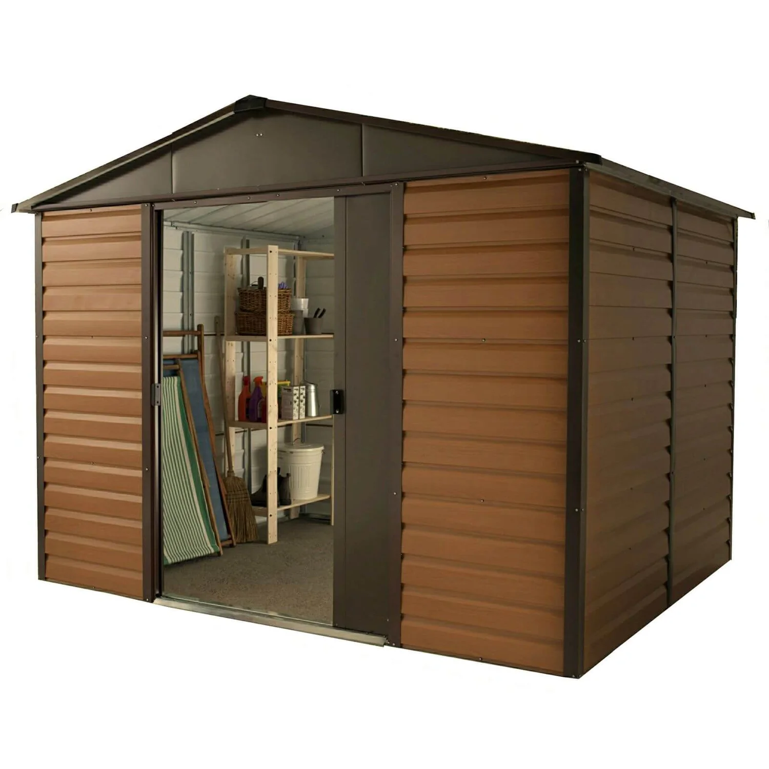 Yardmaster 10x12ft Woodgrain Metal Shed - Image 2