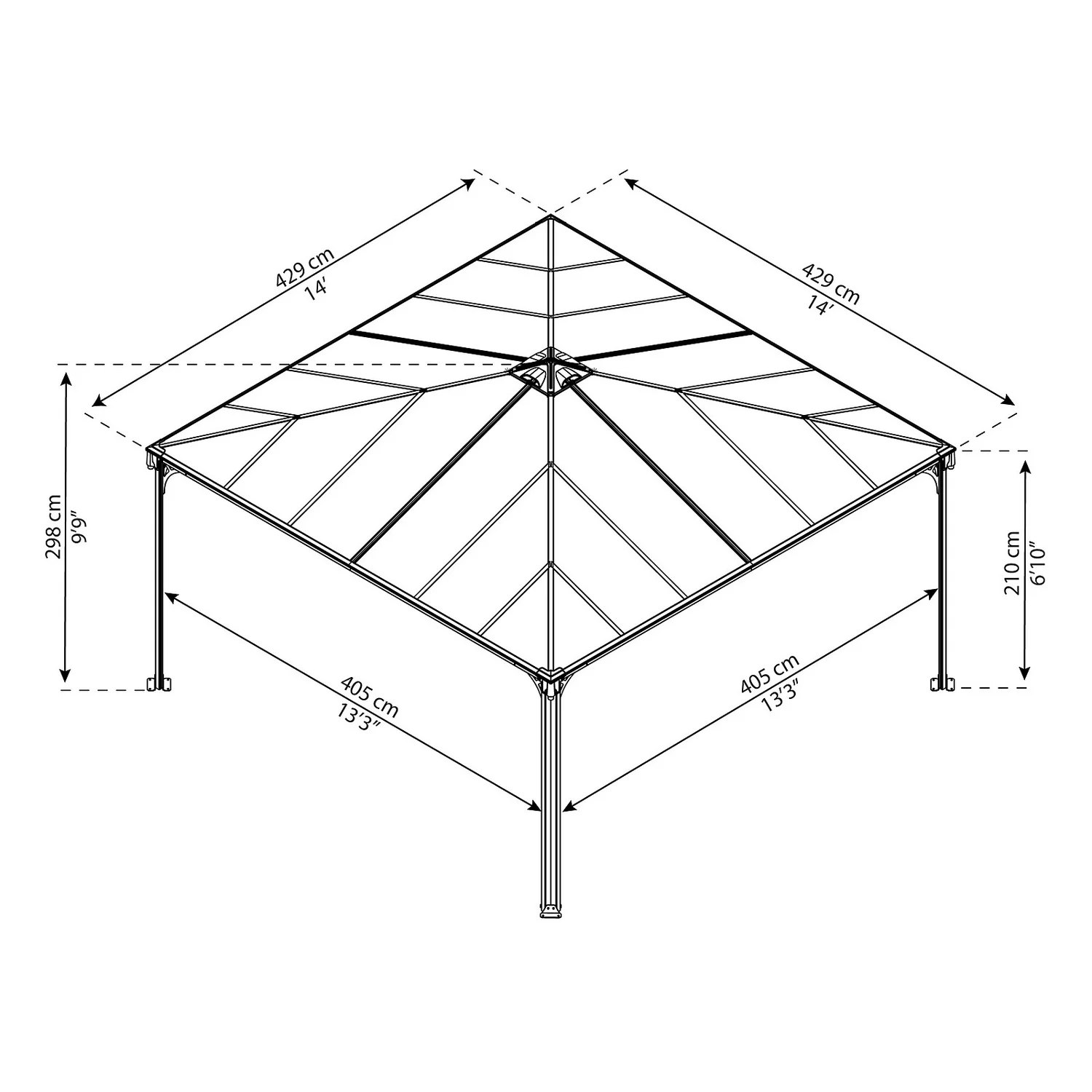 Palram - Canopia Palermo 4300 Garden Gazebo Grey - Image 5