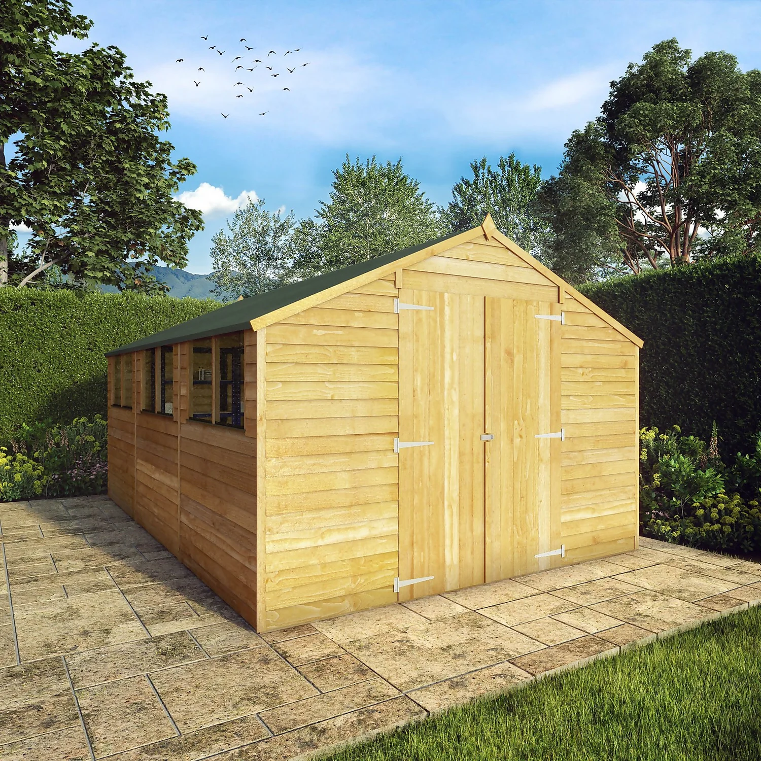 Mercia 15 X 10ft Overlap Apex Wooden Shed - Image 3