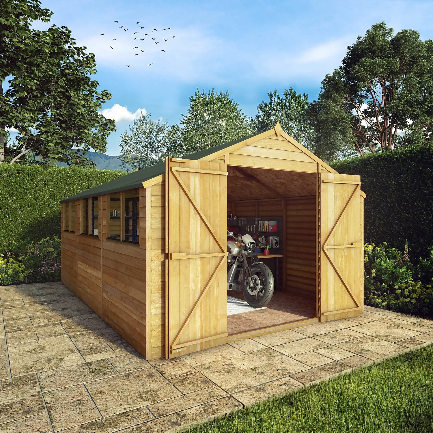 Mercia 15 X 10ft Overlap Apex Wooden Shed - Image 2