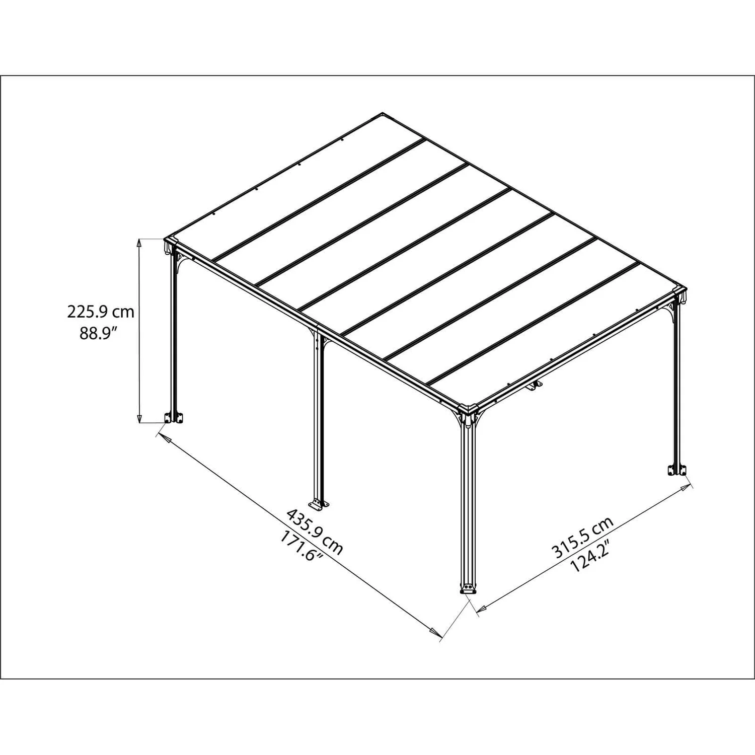 Palram - Canopia Milano 4300 Garden Gazebo Grey Bronze - Image 8