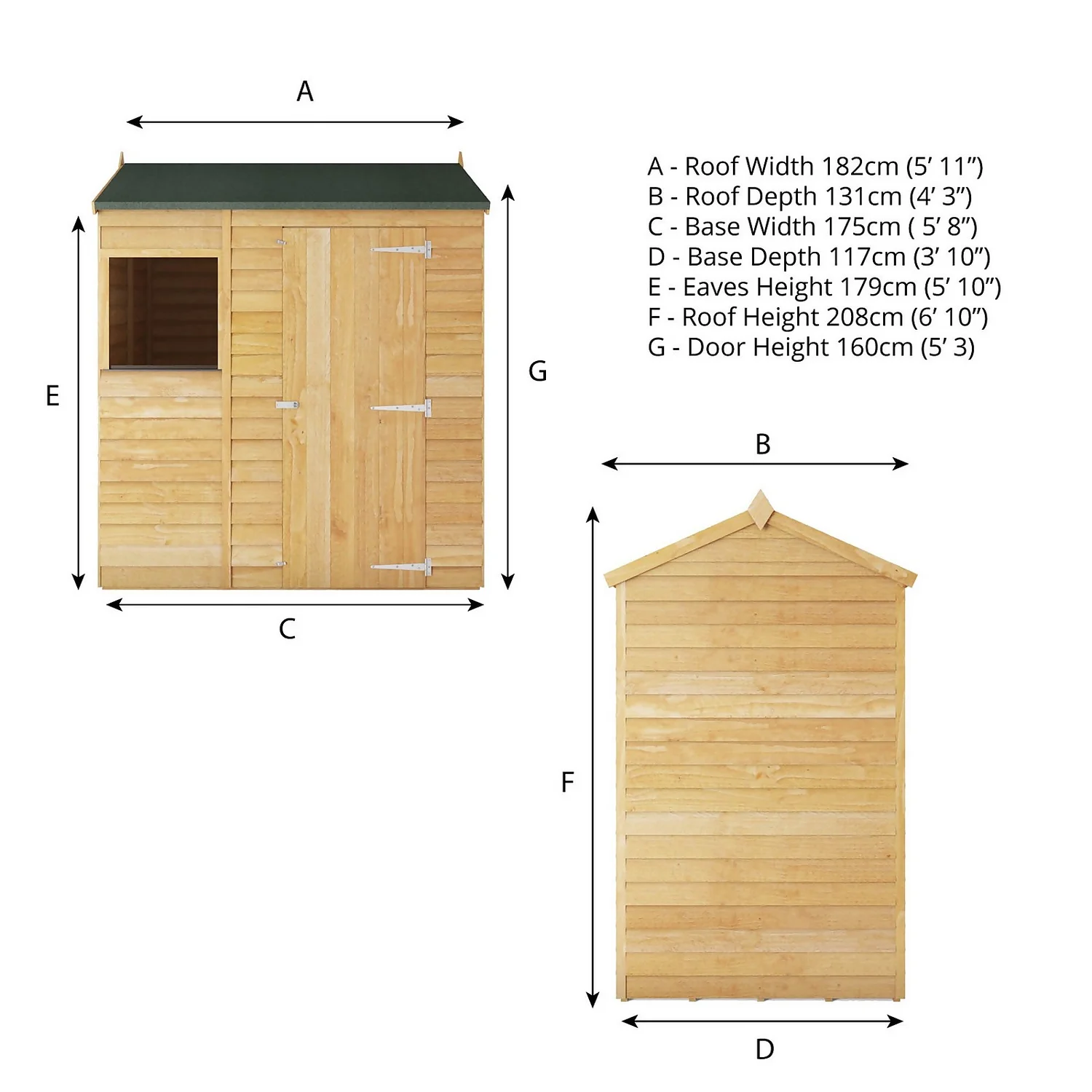 Mercia 6 X 4ft Overlap Reverse Apex Shed - Image 9