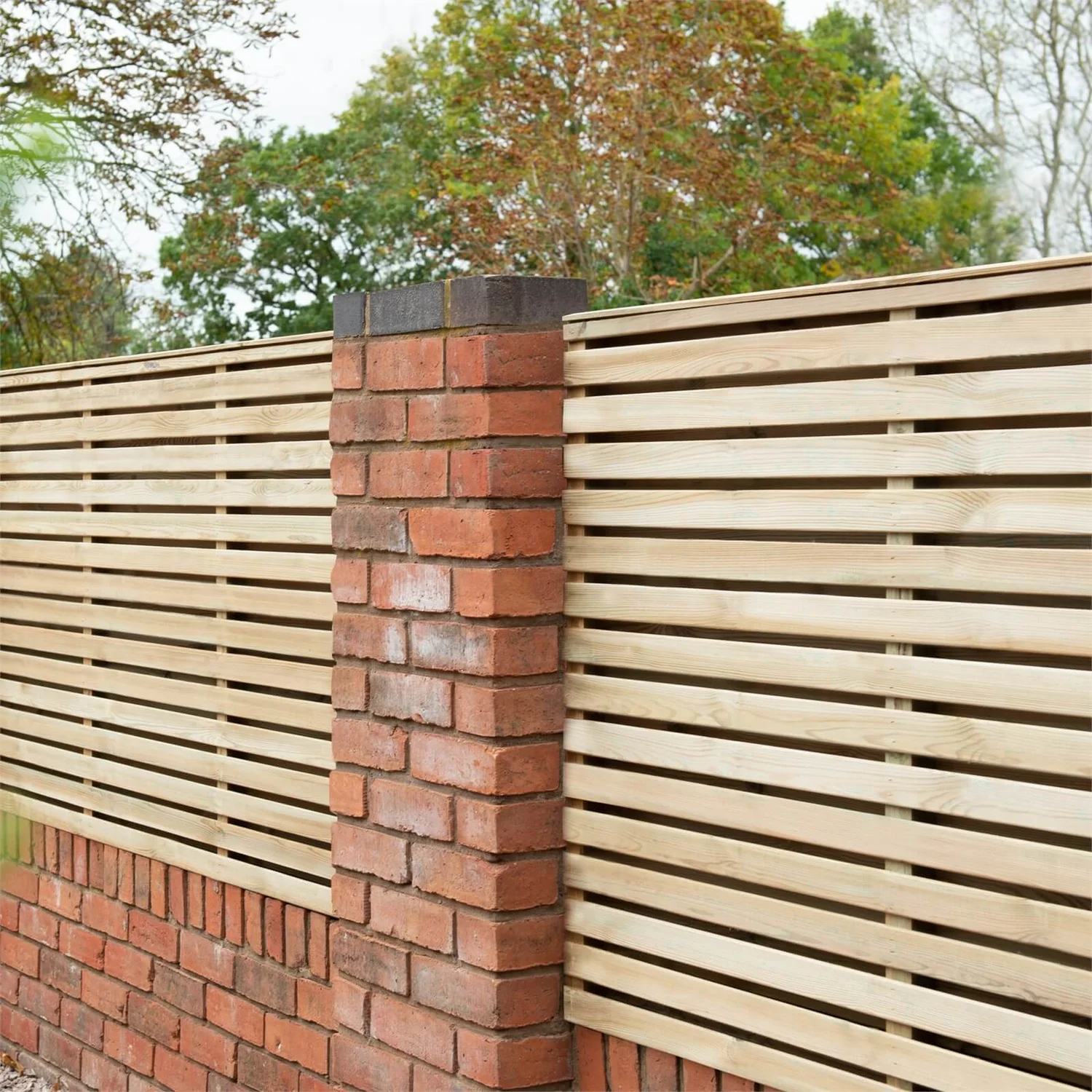 Forest Double Forest Slatted Fence Panel - 3ft - Pack Of 3