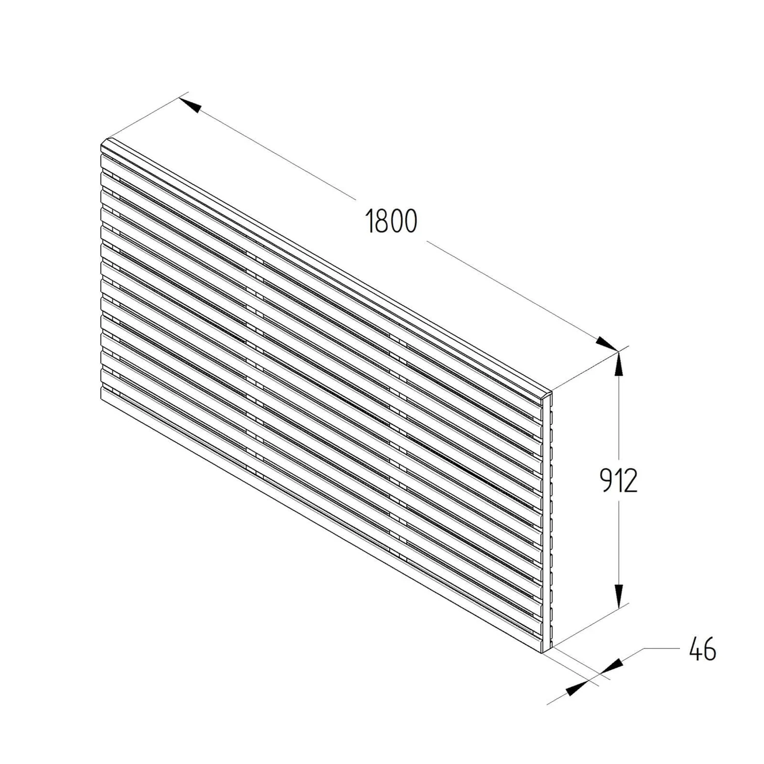 Forest Double Forest Slatted Fence Panel - 3ft - Pack Of 3 - Image 5
