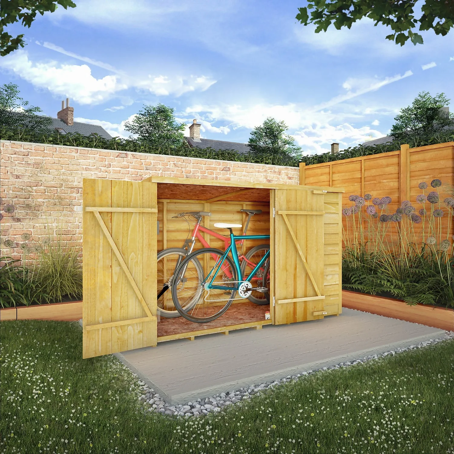 Mercia 6 X 3ft Overlap Pent Bike Shed - Incl. Installation - Image 2
