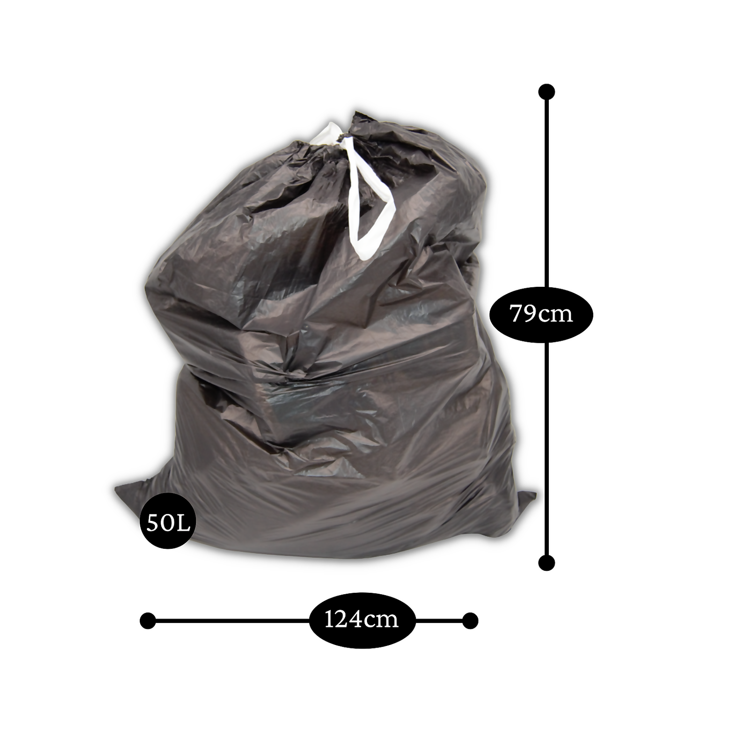 None Drawstring Refuse Sacks - 20 Pack - Image 4