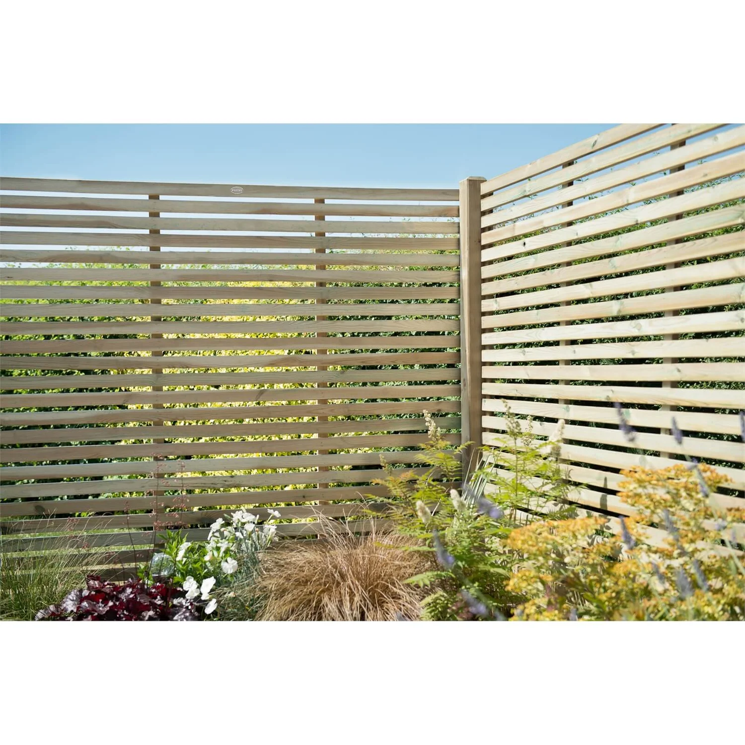 6ft X 5ft (1.8m X 1.5m) Pressure Treated Contemporary Slatted Fence Panel - Pack Of 3 - Image 4