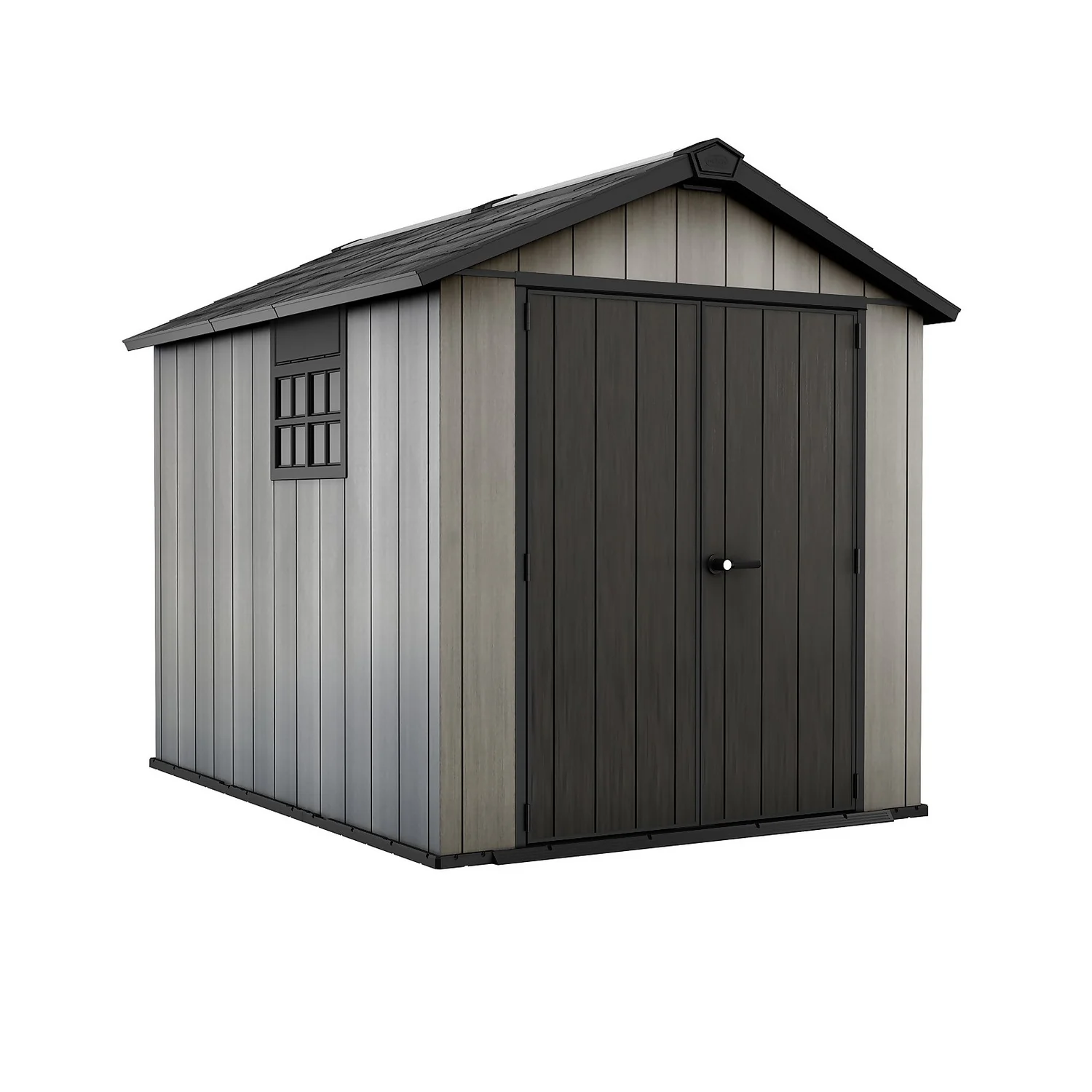Keter Oakland 7.5 X 9ft Outdoor Garden Apex Storage Shed - Grey