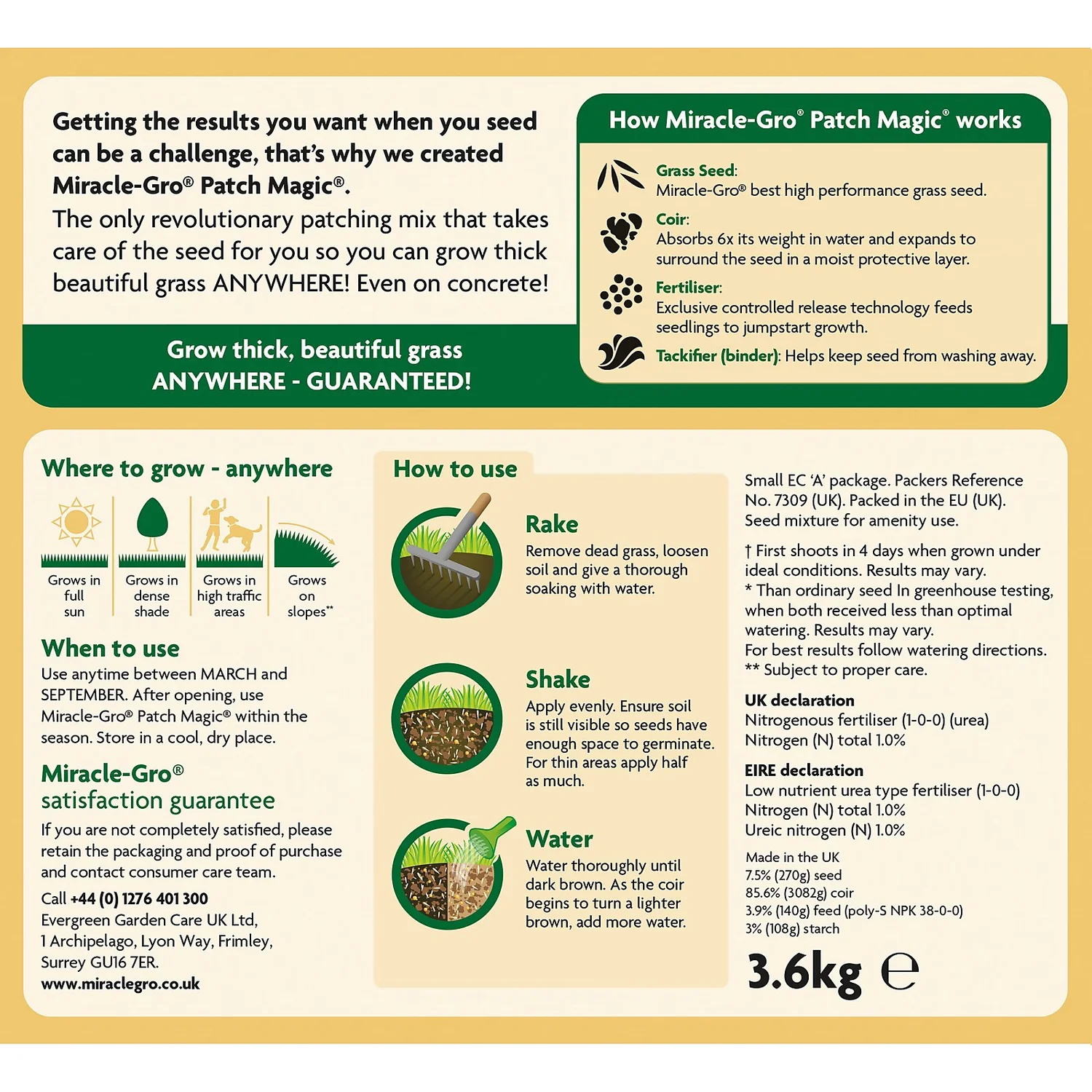 Miracle-Gro Patch Magic Grass Seed, Feed & Coir - 48 Patch Bag - Image 2