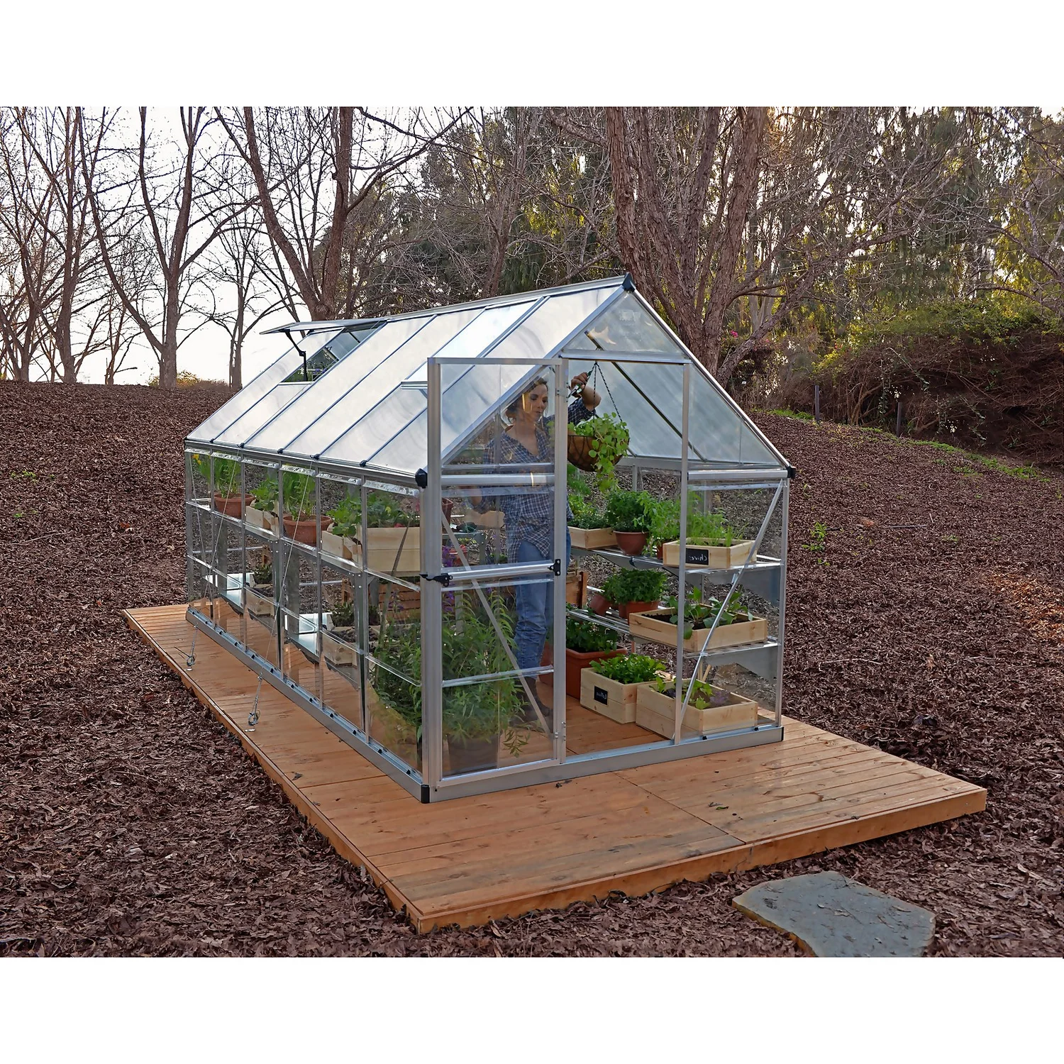 Palram Canopia Hybrid 6 X 12ft Silver Greenhouse - Image 2