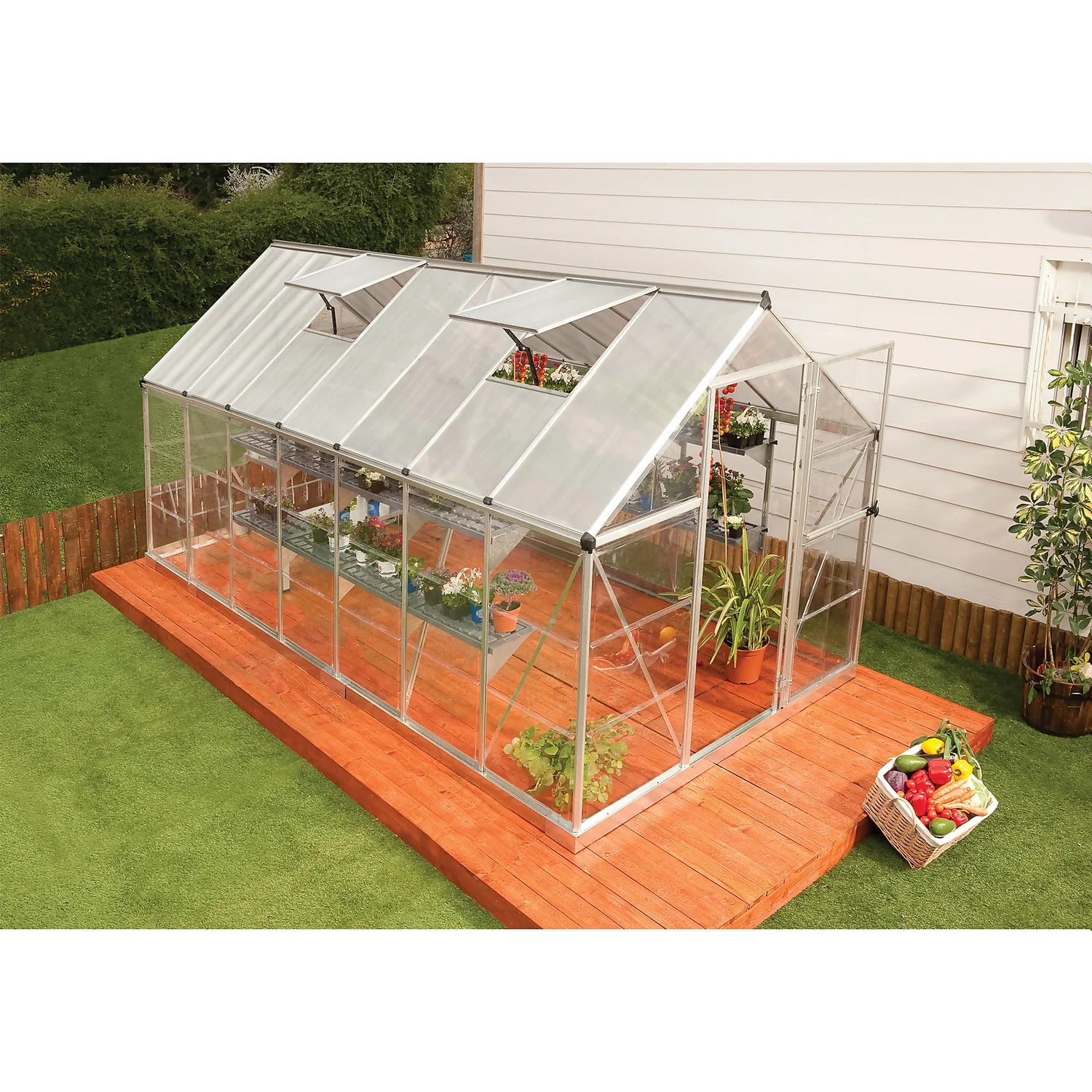 Palram Canopia Hybrid 6 X 14ft Silver Greenhouse - Image 2