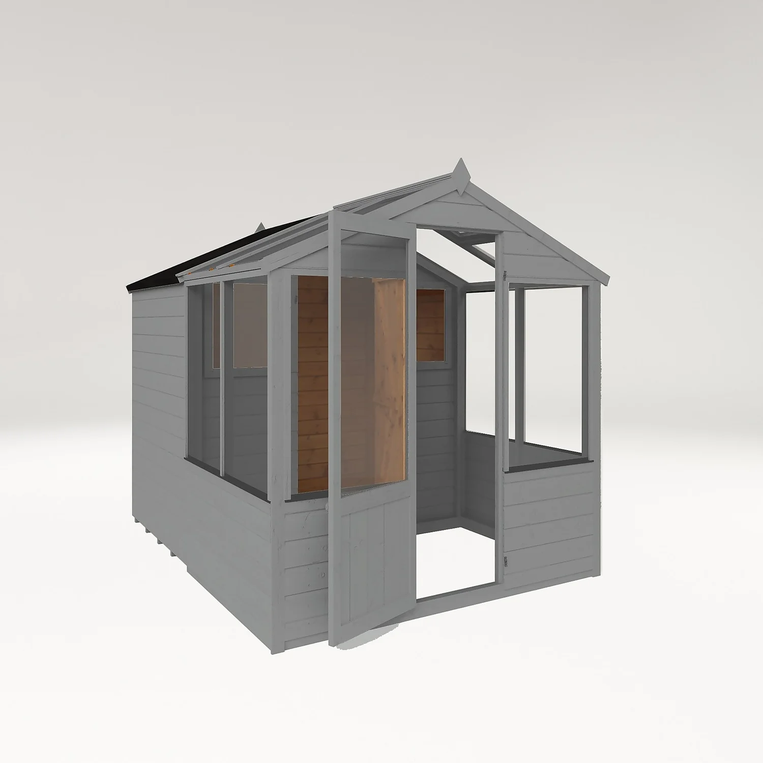 Country Living Grassthorpe 8 X 6ft Traditional Apex Greenhouse Combi Shed Painted + Installation - Thorpe Towers