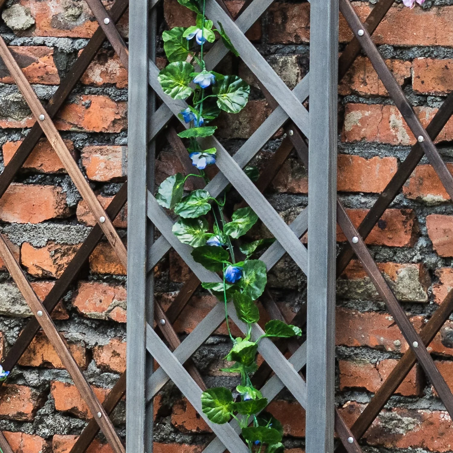 1.8m X 30cm Wooden Trellis Panel - Grey - Image 4