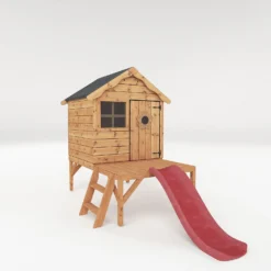 Mercia 7 X 9'4ft Snug Wooden Playhouse Tower & Slide - Installation Included