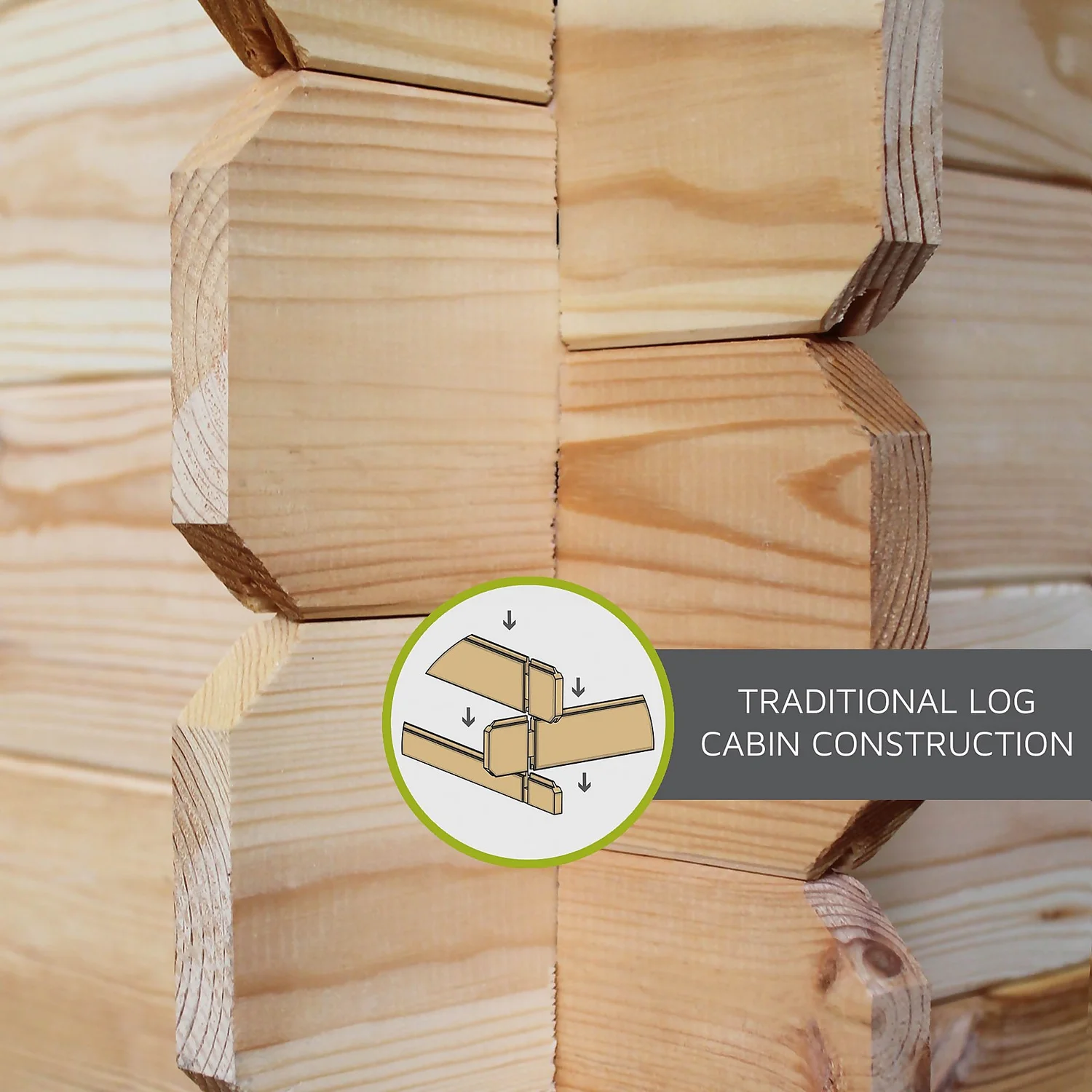 Mercia 2.4 X 2.4m 19mm Log Cabin - Image 5