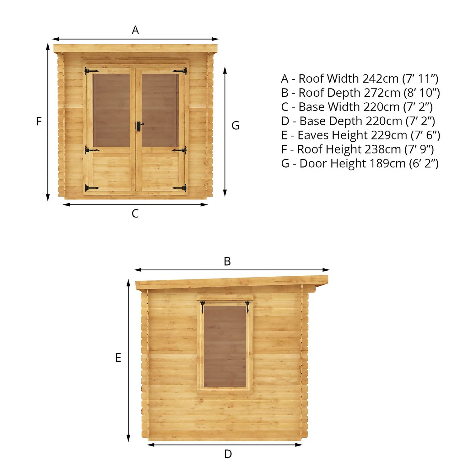 Mercia 2.4 X 2.4m 19mm Log Cabin (Installed) - Image 9