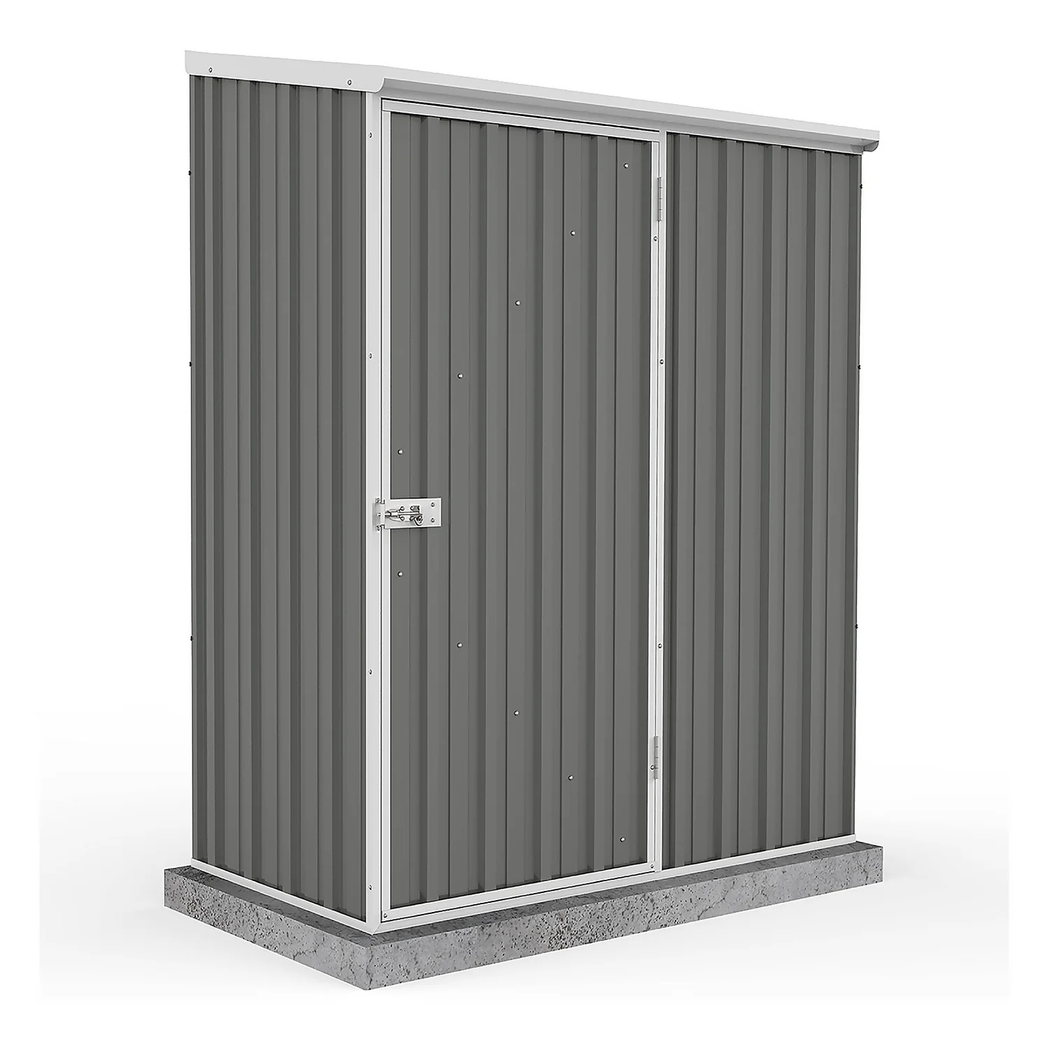 Absco 5 X 3ft Space Saver Metal Pent Shed - Grey