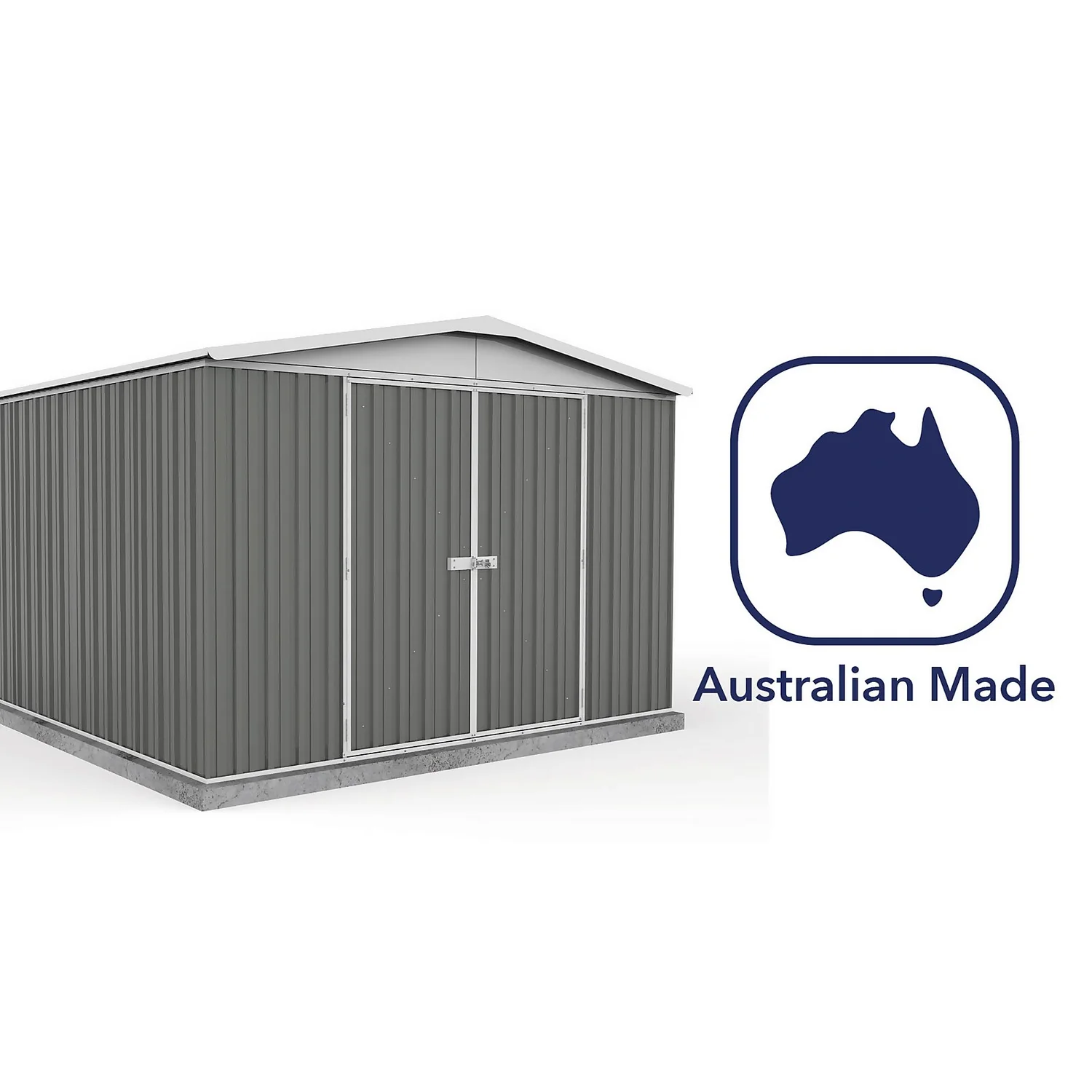 Absco 10 X 10ft Regent Metal Apex Shed - Grey - Image 8