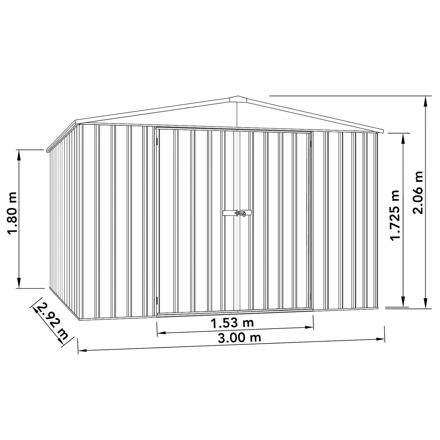 Absco 10 X 10ft Regent Metal Apex Shed - Grey - Image 3