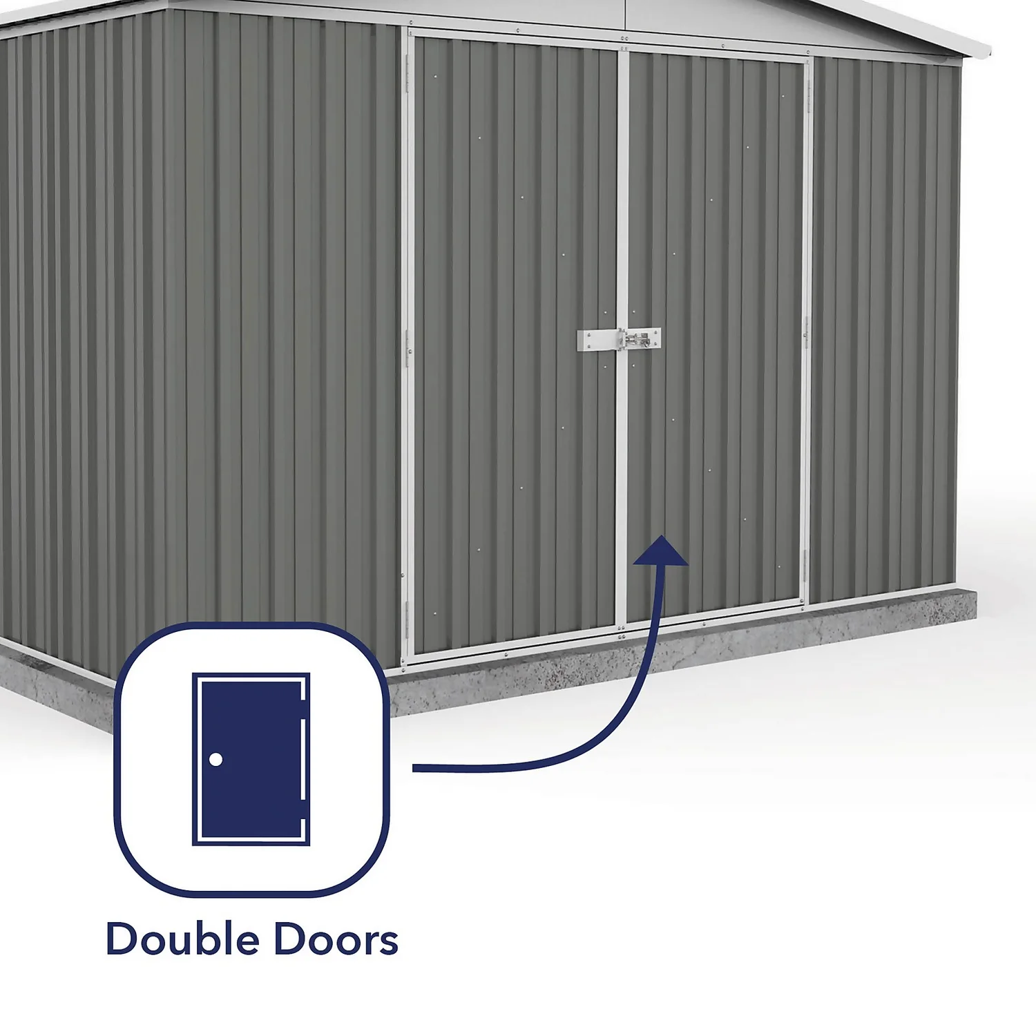Absco 10 X 10ft Regent Metal Apex Shed - Grey - Image 5