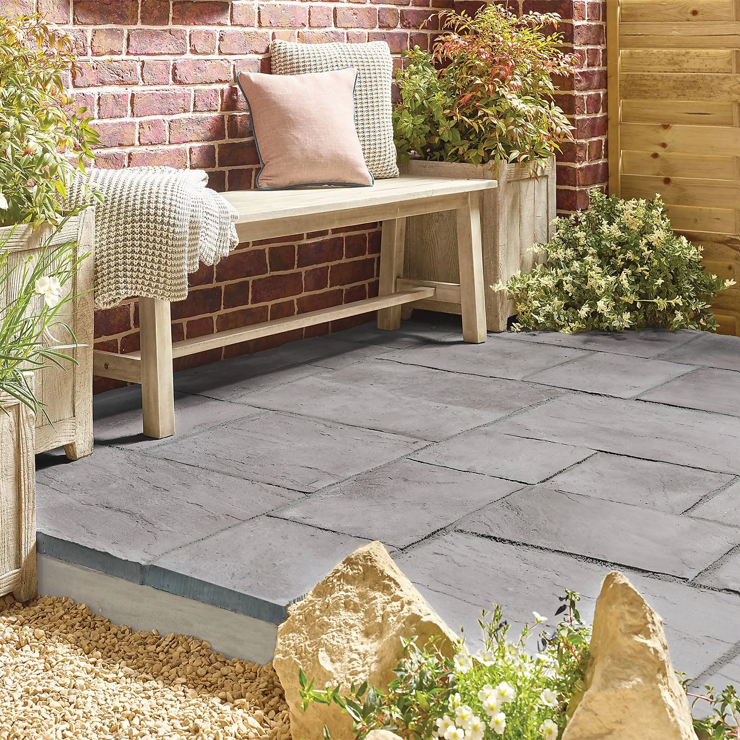 Stylish Stone Chantry Paving 450x450mm Graphite - Full Pack - Image 2