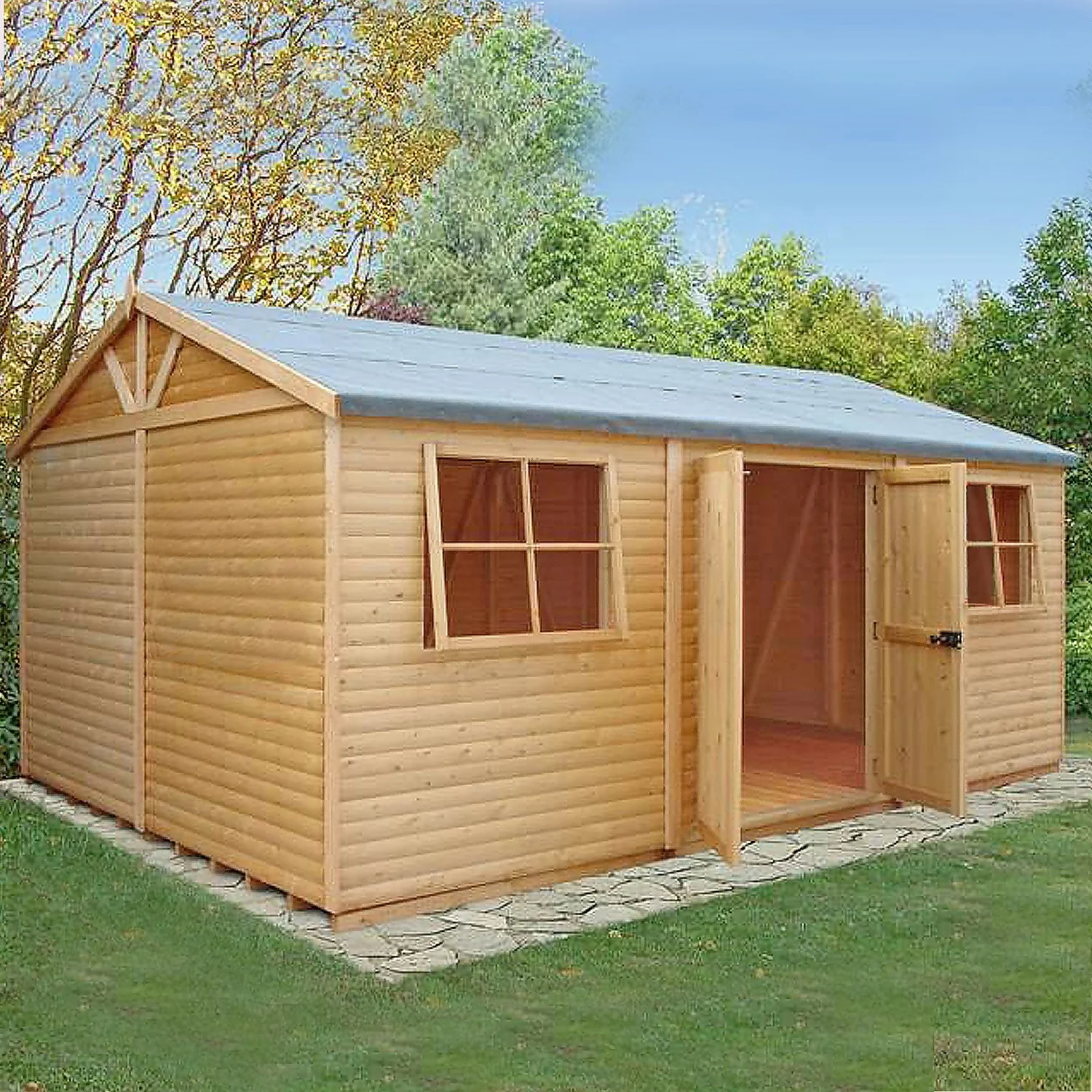 Shire 12 X 18ft Mammoth Double Door Garden Shed - Including Installation - Image 2