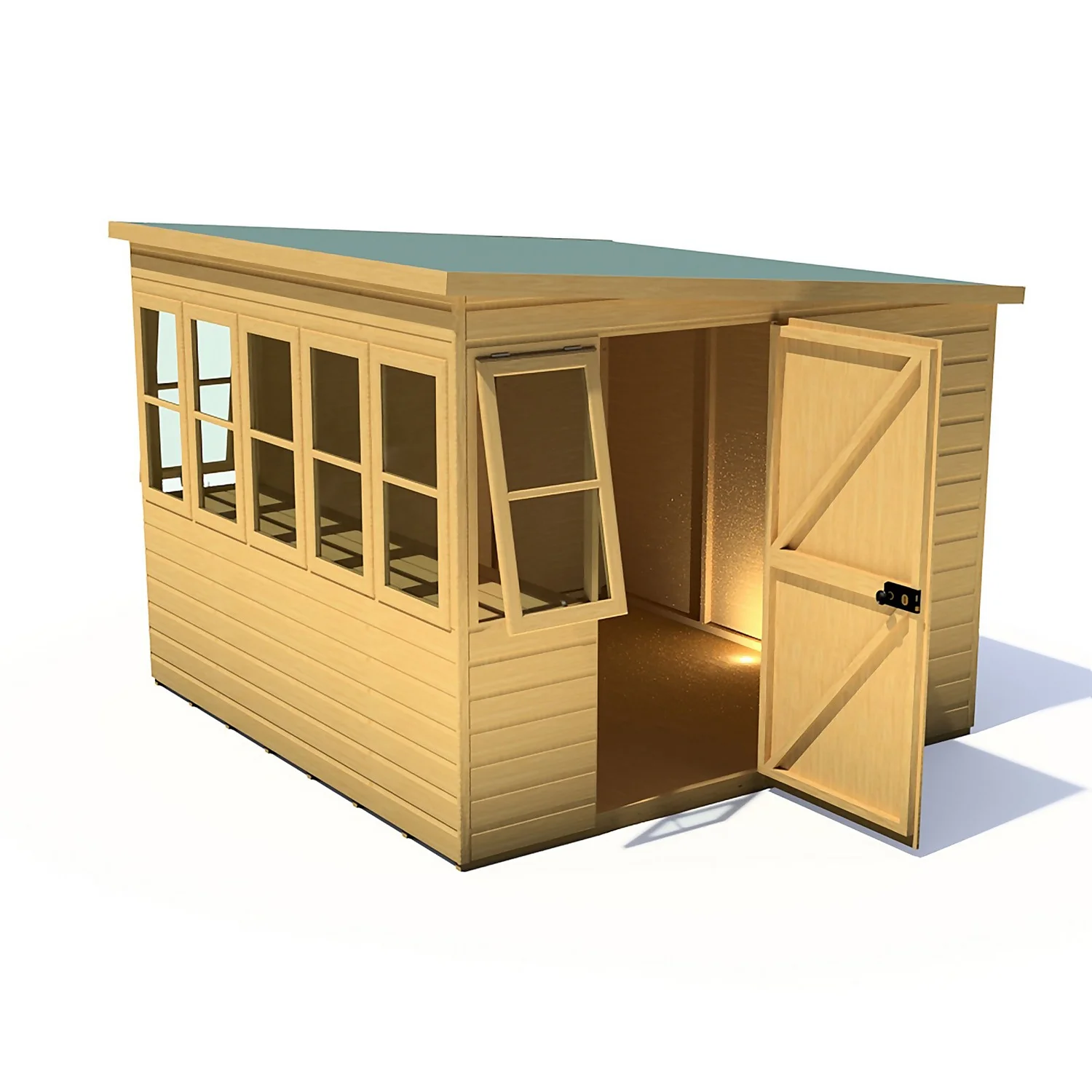 Shire 8 X 8ft Sun Pent Shed - Including Installation - Image 8