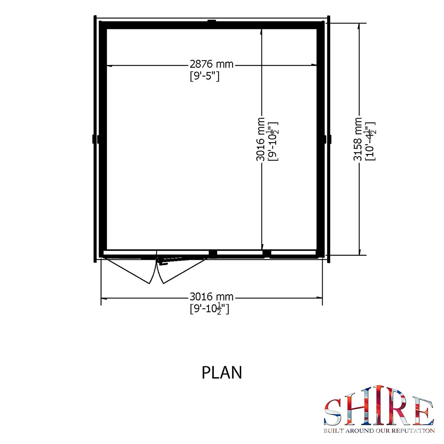 Shire 10 X 10ft Double Door Garden Office - Image 4