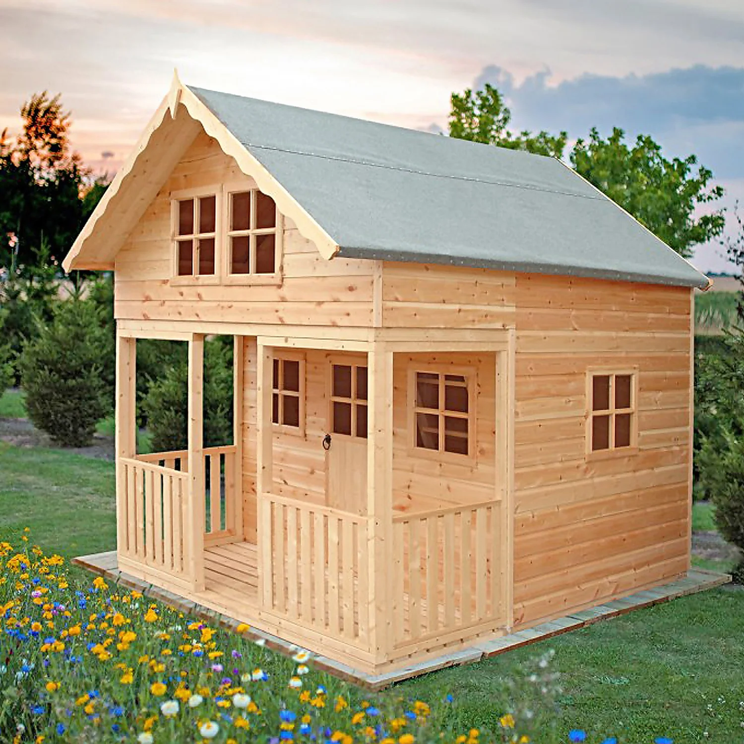 Shire 8 X 10ft Lodge Kids Wooden Playhouse - Including Installation - Image 5