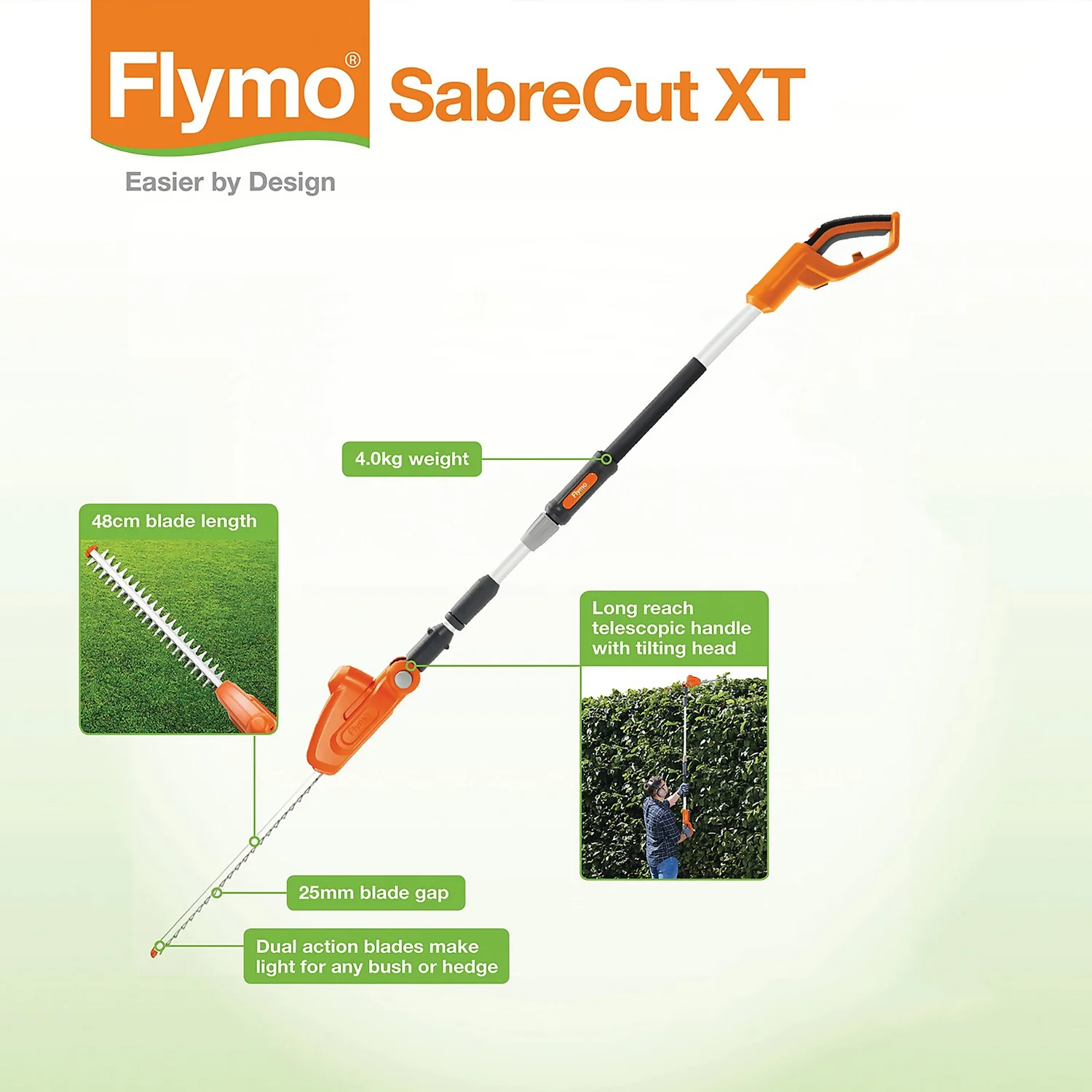 Flymo SabreCut XT TeleHedge Trimmer - Image 3