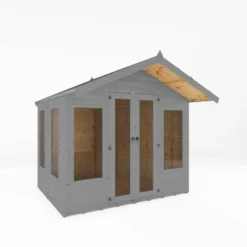 Country Living Premium Hatton 6ft X 8ft Contemporary Summerhouse Painted + Installation - Thorpe Towers Grey