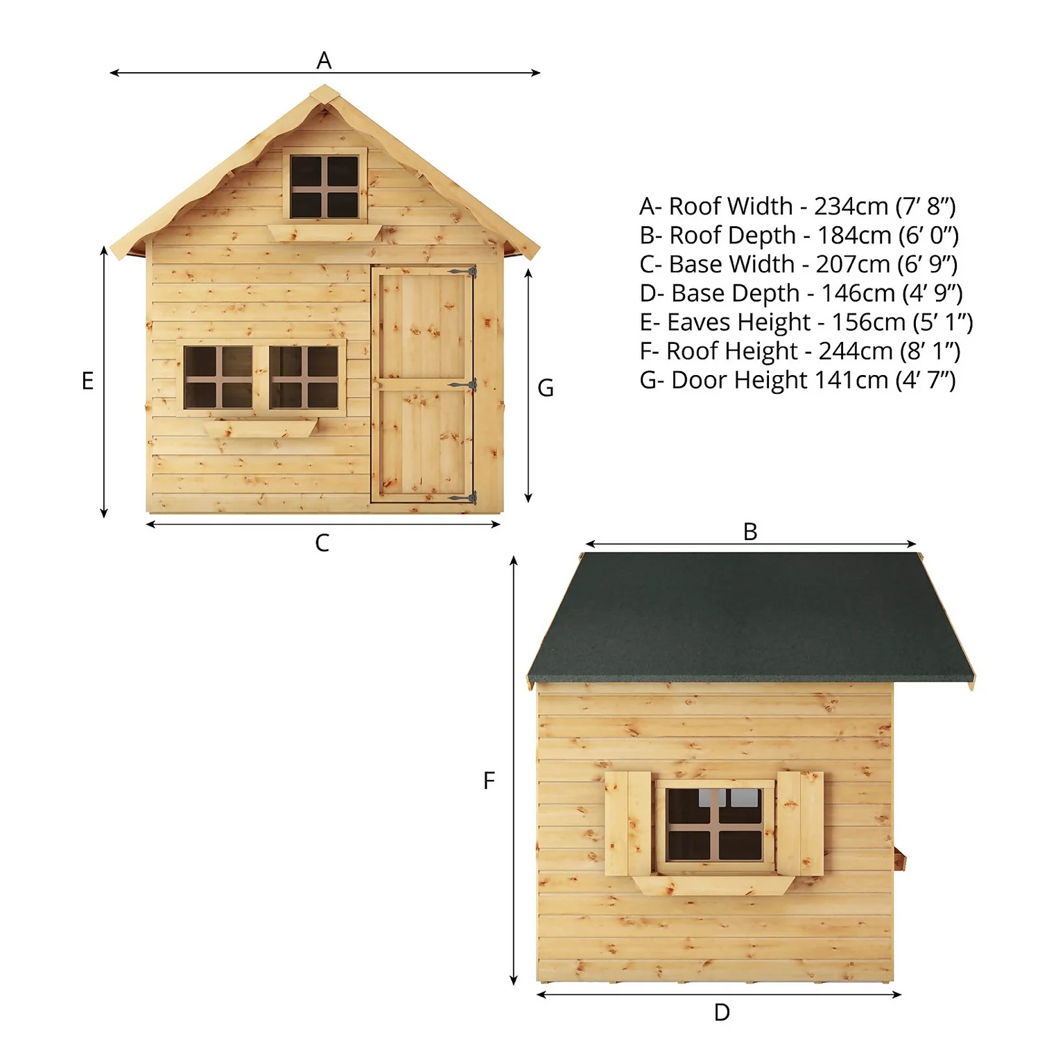 Mercia 7ft X 5ft Swiss Cottage Double Storey Playhouse - Installation Included - Image 7