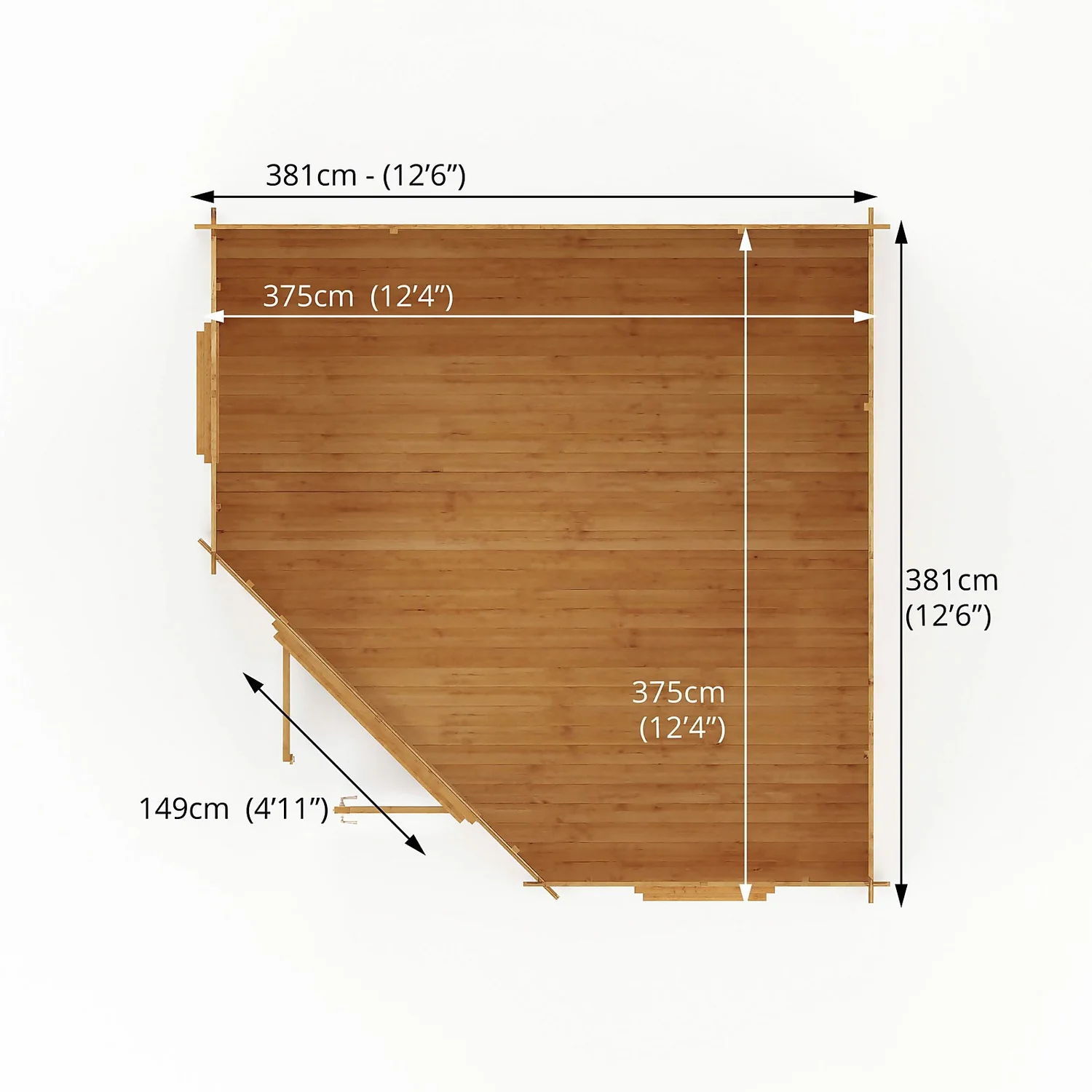 Mercia 4m X 4m Corner Log Cabin 44mm - Image 10