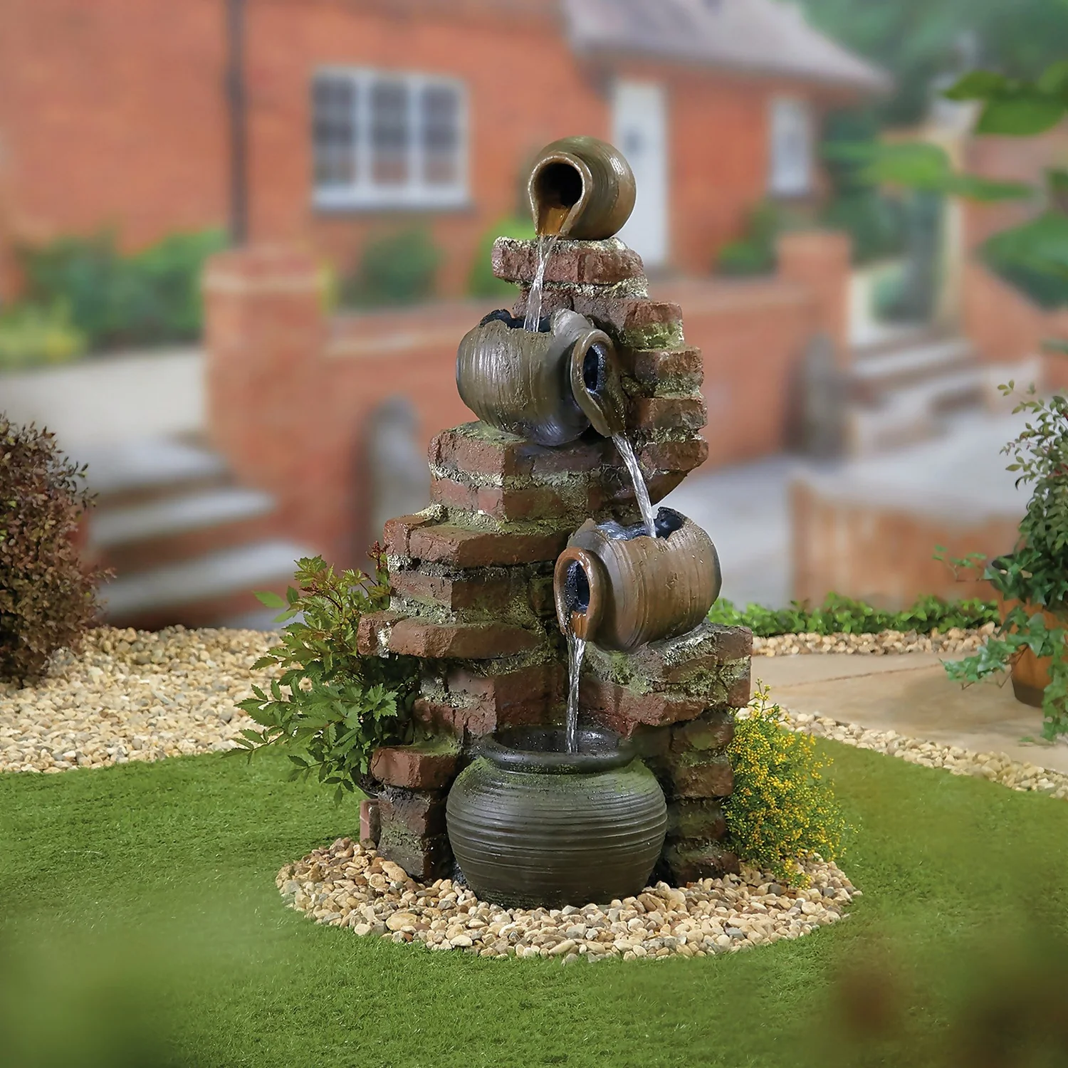 Stylish Fountain Flowing Jugs Water Feature With LEDs - Image 2