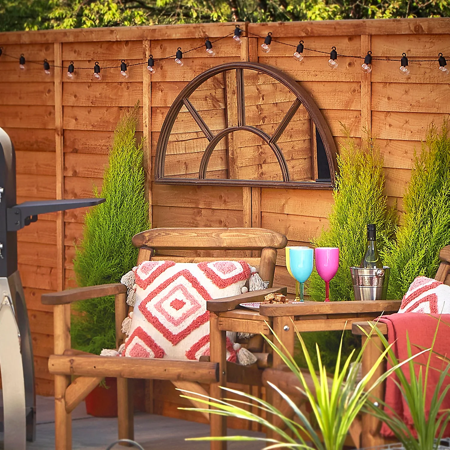 Half Moon Aged Arch Garden Mirror - Image 2