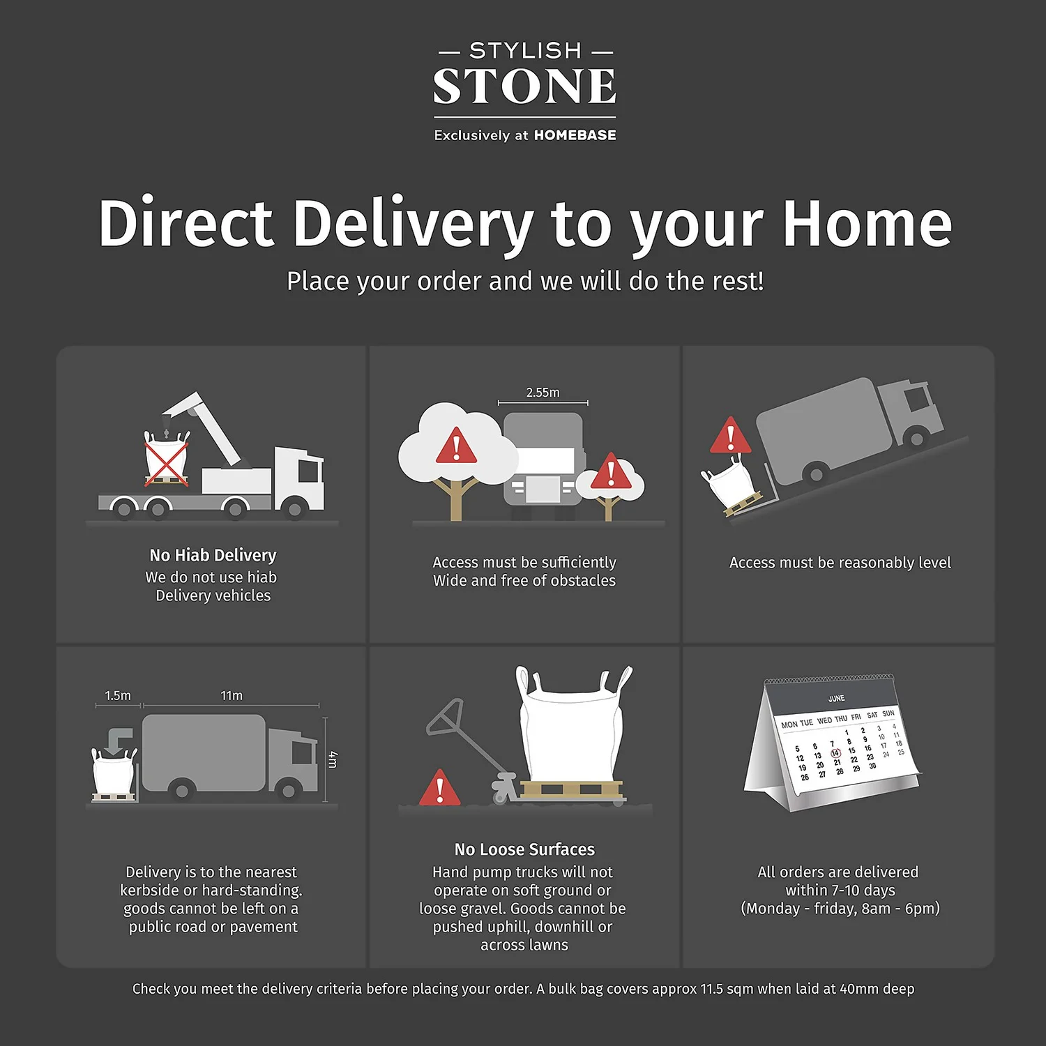 Stylish Stone Midnight Grey Stone Chippings Bulk Bag - 750kg - Image 6